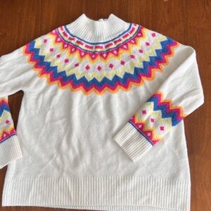 Vince Camuto Fair Isle Mock Neck Sweater
